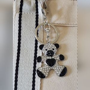 Black and Silver Bear Keychain